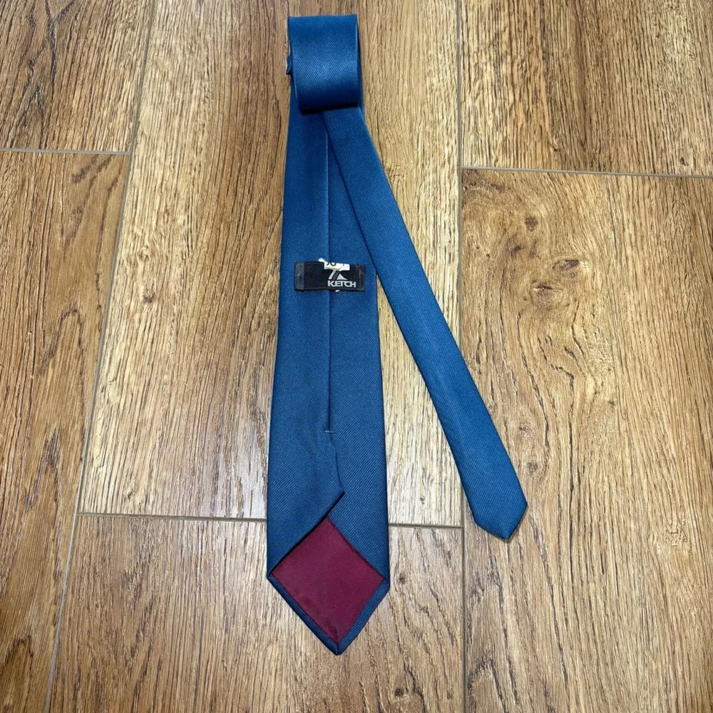 Ketch Mens‎ Necktie Solid Blue Classic Formal Business Tie